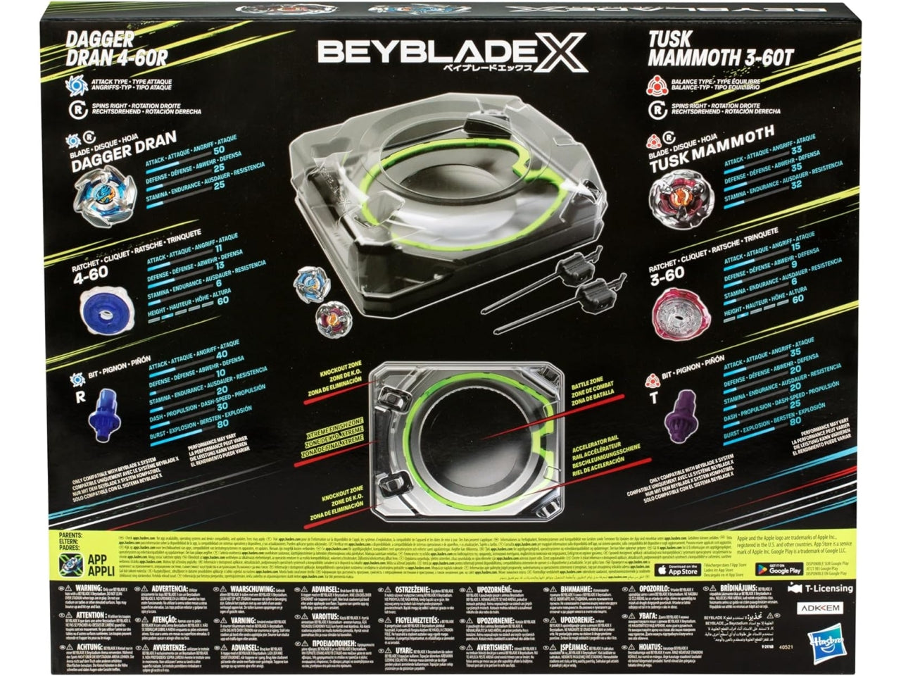 Bey Blade Battle Set: Stadio, 2 Trottole e 2 Lanciatori per Bambini 8+ | Dimensioni 9,0488x45,085x36,83 - Hasbro