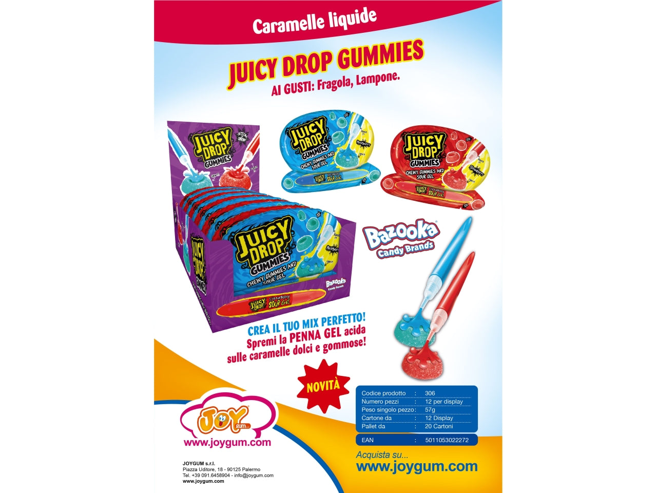 Bazooka juicy drop gummies 57g