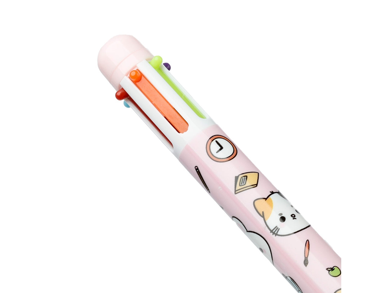 Penna multicolore a 6 colori con immagini di animali dolci