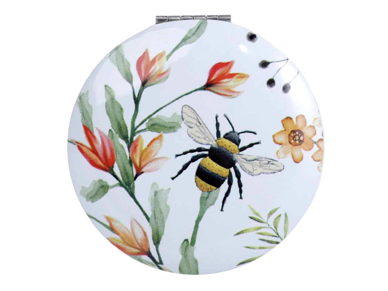 Specchietto da borsa con decoro api d.6,5cm