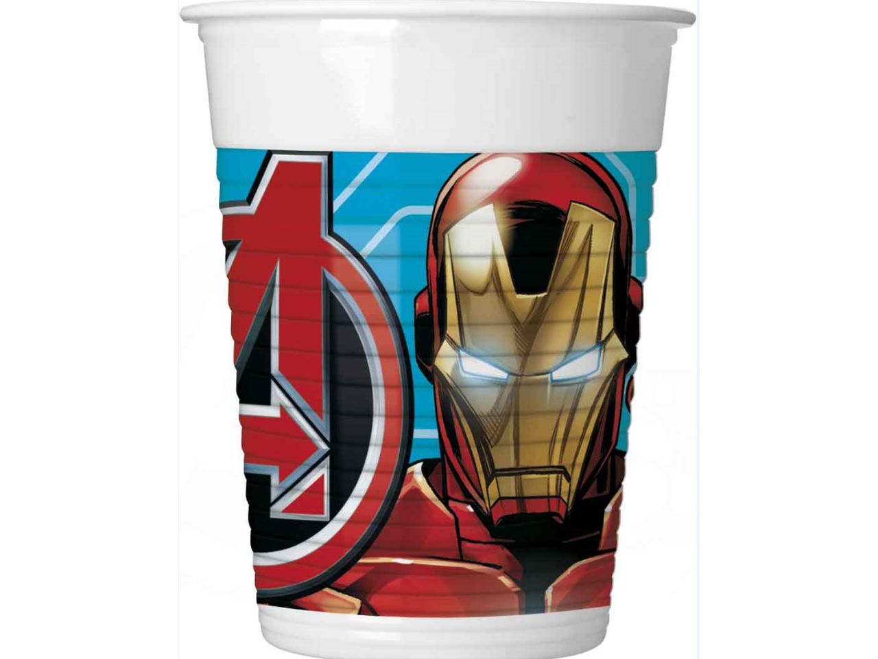 Bicchieri di plastica mighty avengers capacita' 200ml - la confezione comprende 8 bicchieri