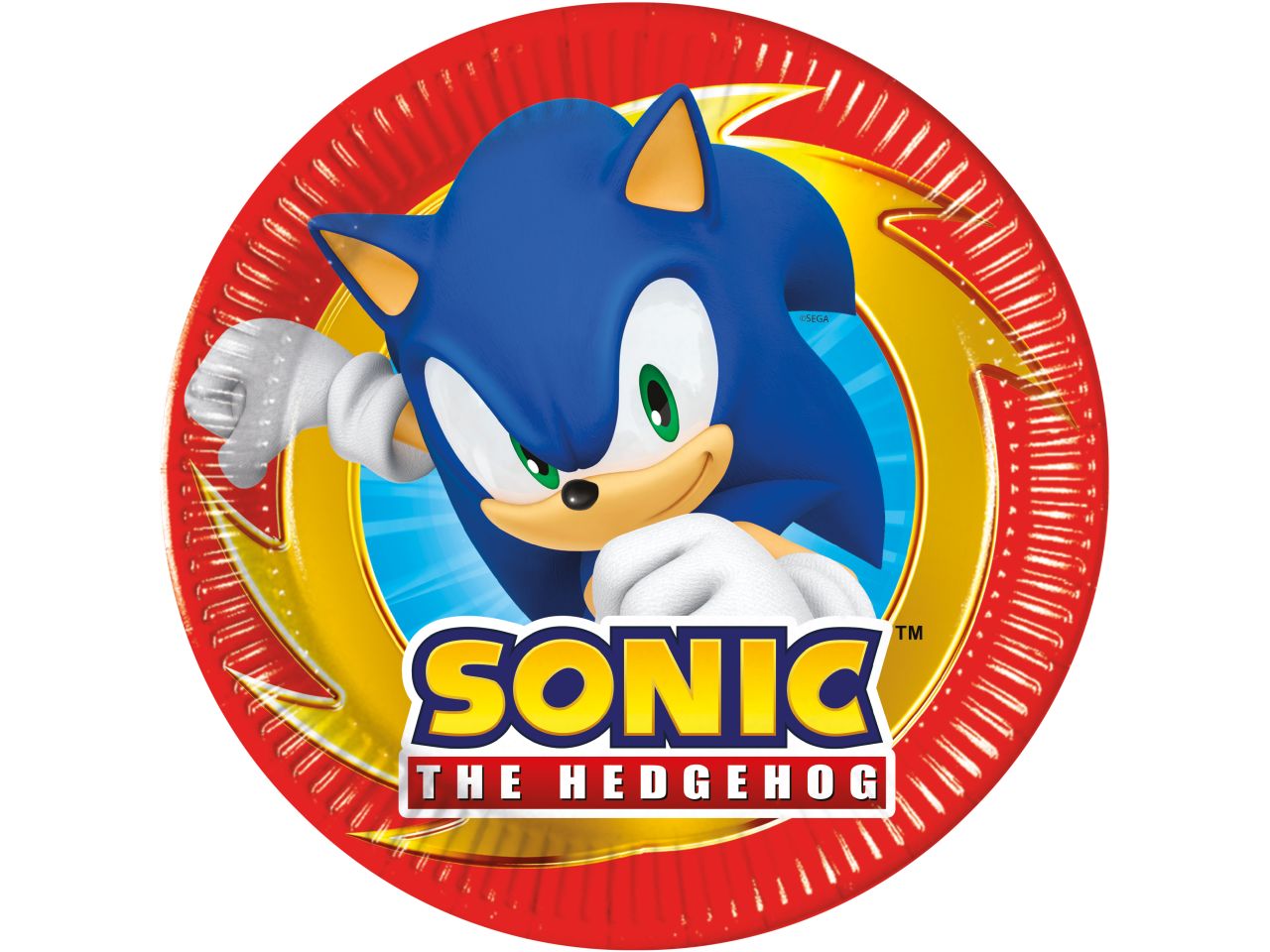 Piatti di carta sonic misura d.20cm - la confezione comprende 8 piatti