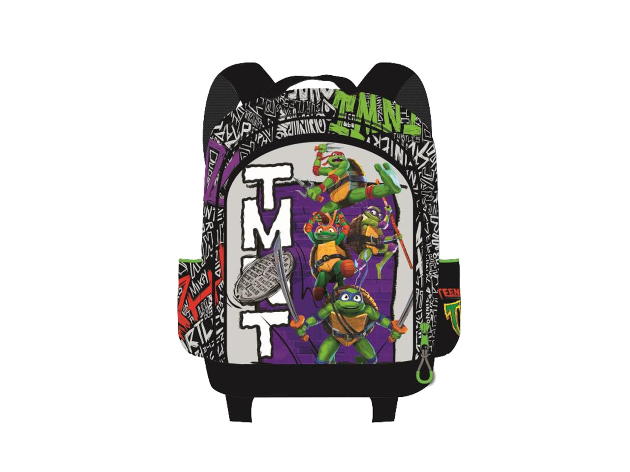Turtles ninja zaino scuola con tre cerniere