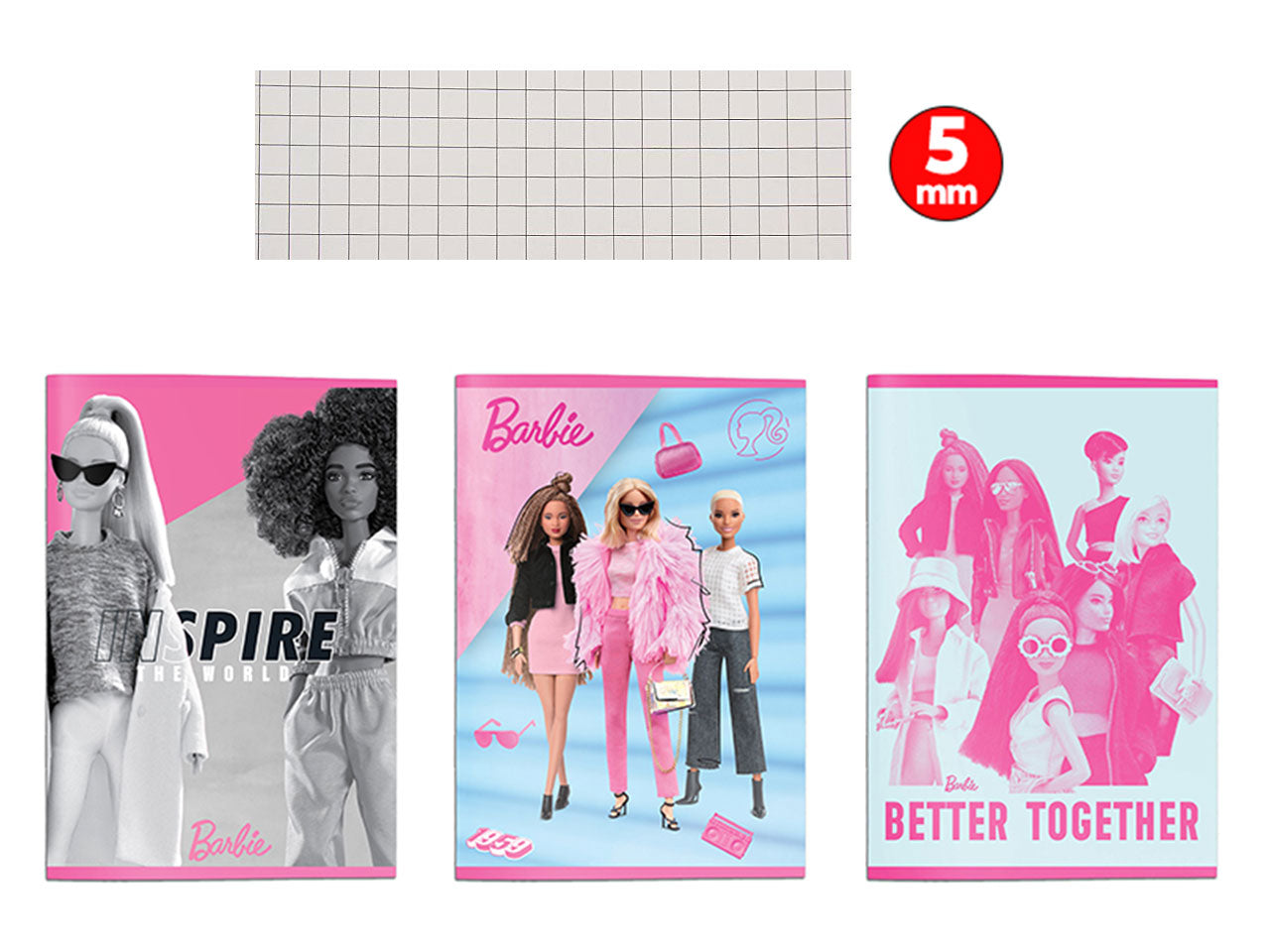 Maxi quaderno 5m barbie - la confezione contiene 12 quaderni