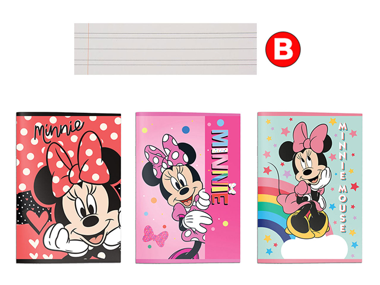 Maxi quaderno b minnie - la confezione contiene 12 quaderni