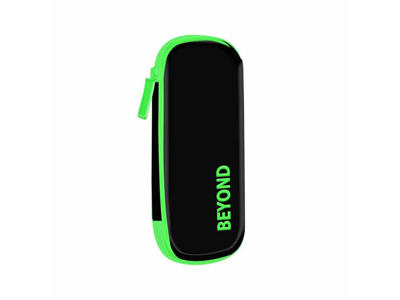Astuccio scuola rigido nero in plastica soft touch con zip verde fluo 22x10,5x4,5 cm - Dimagraf