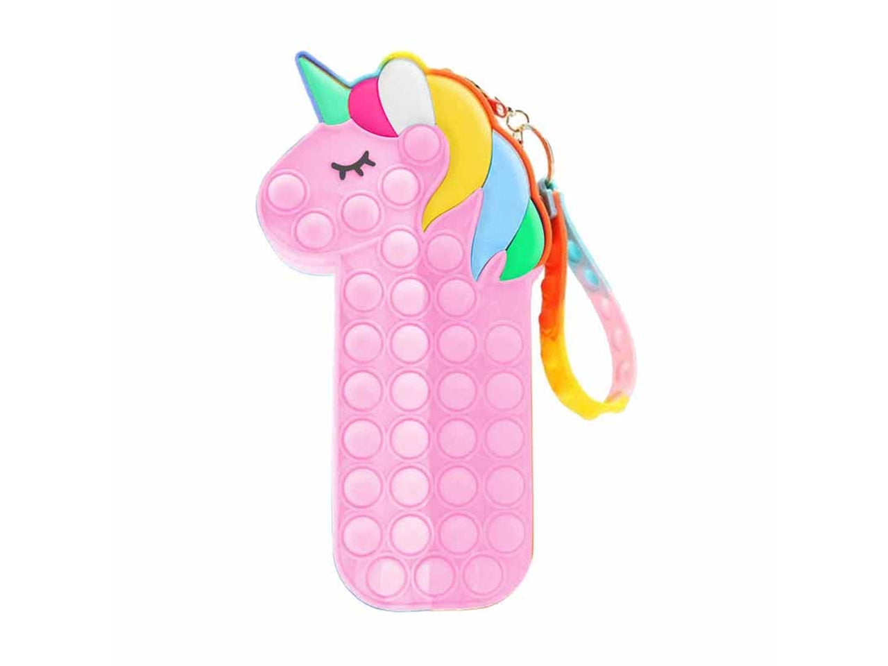 Astuccio in silicone pop it rosa a forma di unicorno 21x7,5x4 cm - Dimagraf