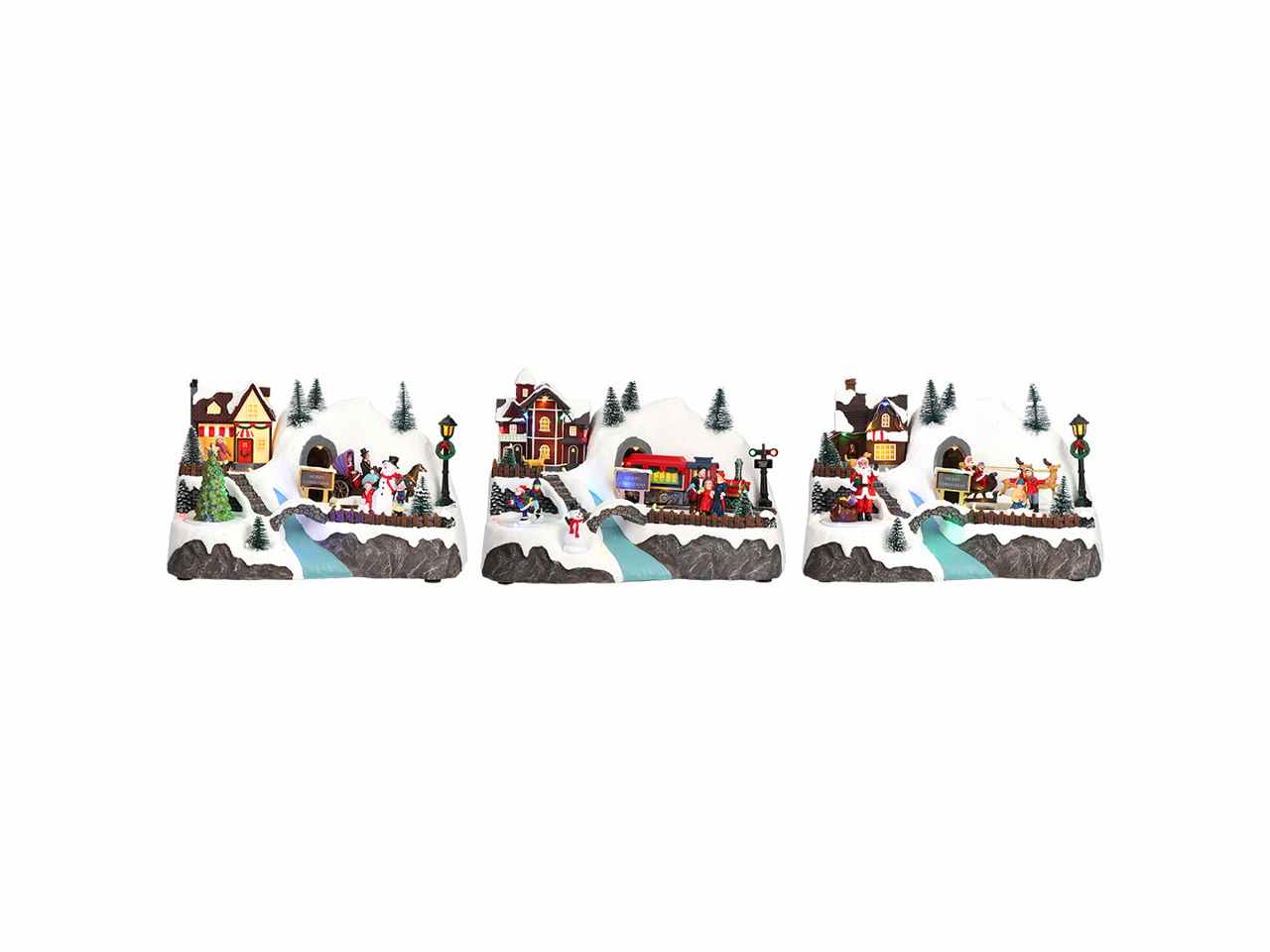 Giostrina villaggio 29,5x19x19,5cm con led multicolor $