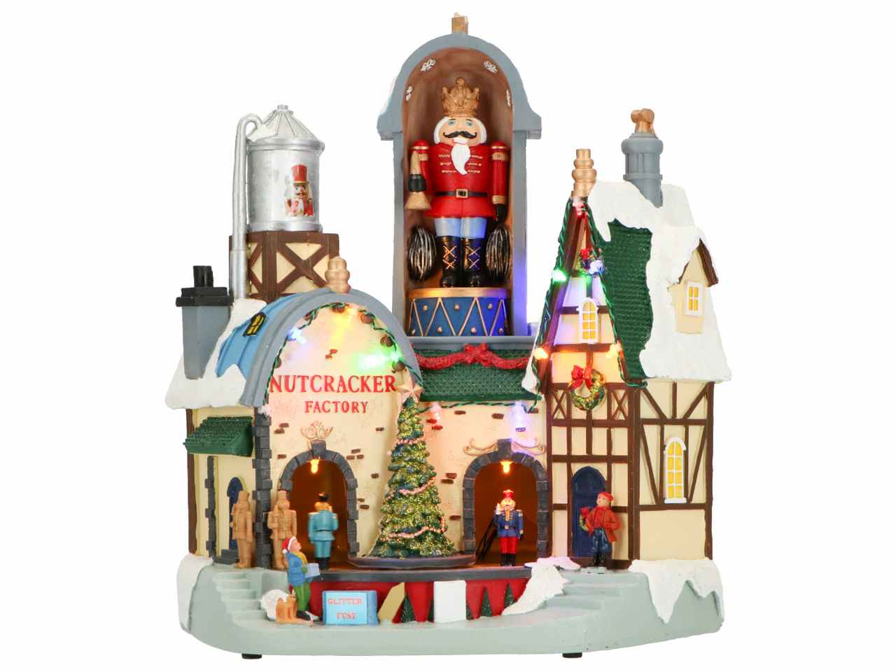 Giostrina azienda schiaccianoci 31,5x21x36cm con led multicolor