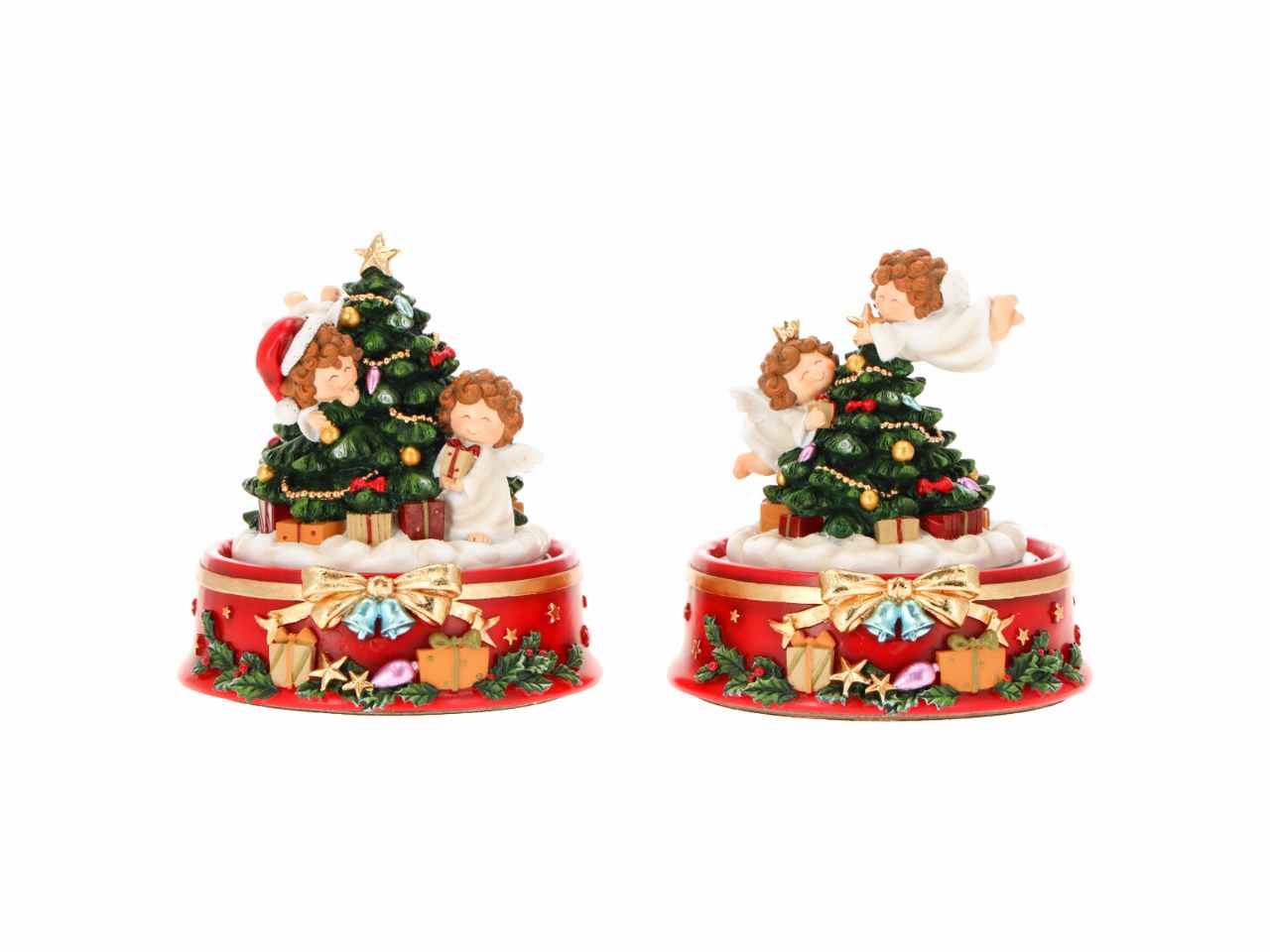 Albero di natale con angeli 12x12x13cm