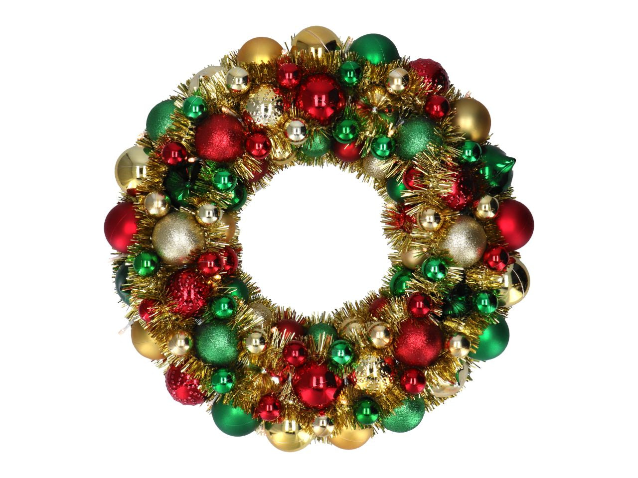 Ghirlanda natalizia con palle di natale misura 57x57x8,7cm multicolor