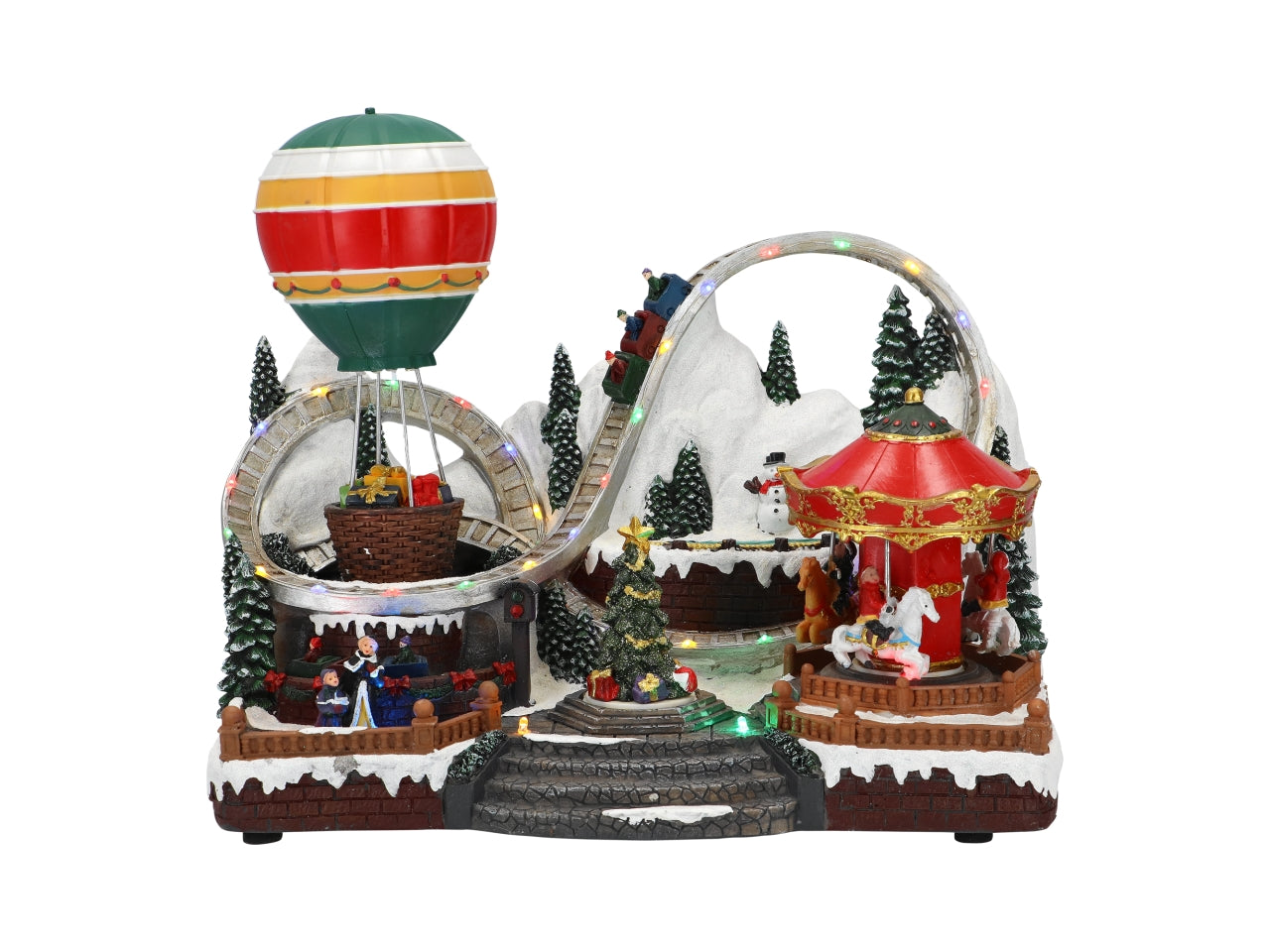 Giostrina natalizia luna park 33x20,5x27cm con led