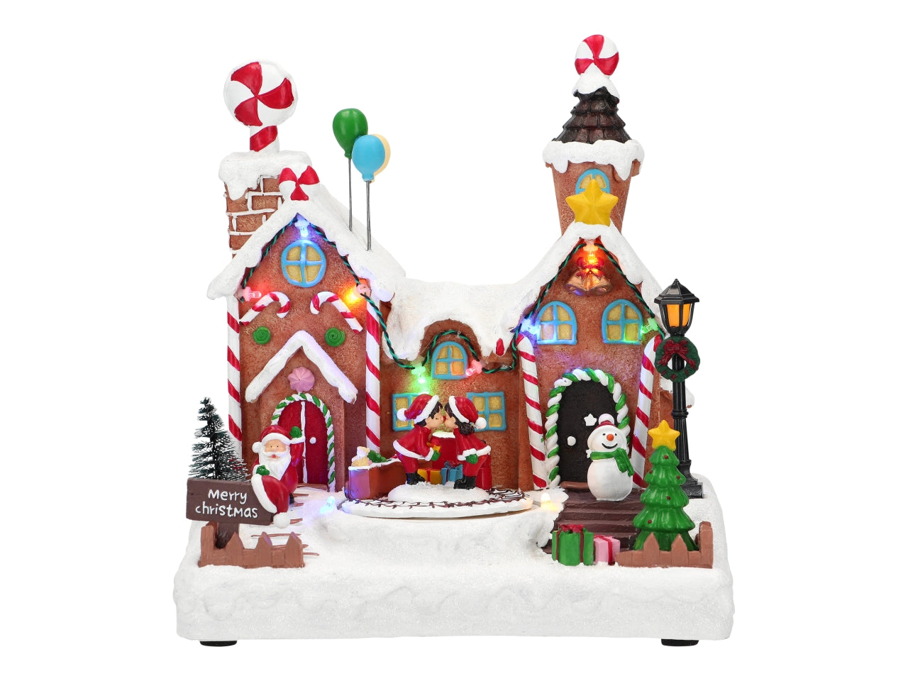 Giostrina natalizia candy house 23,2x16x24,5cm con led