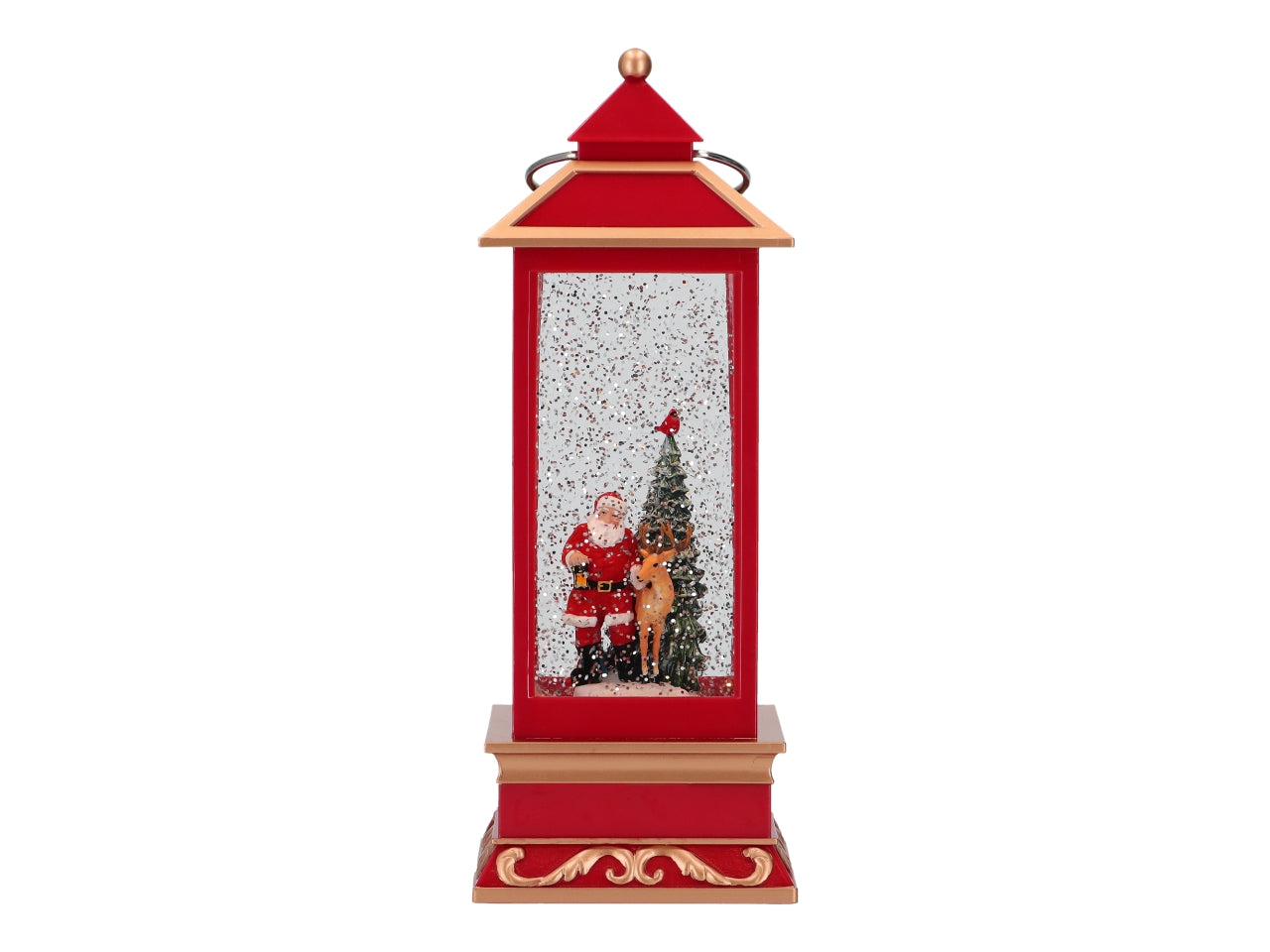 Giostrina natalizia con acqua 10,5x10,5x31cm con led
