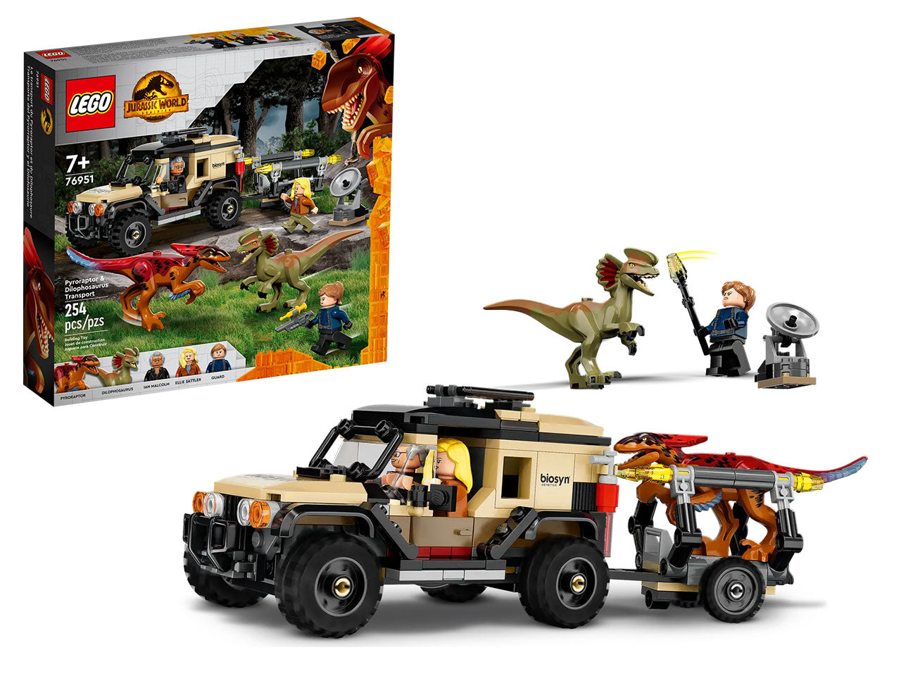 Lego trasporto del piroraptor e del dilofosauro.