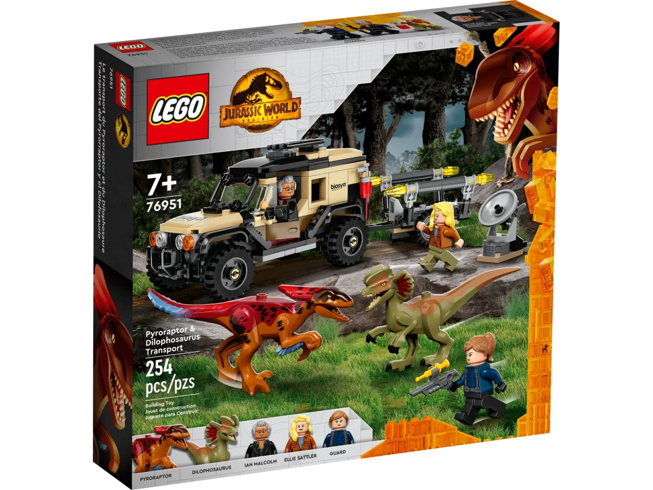 Lego trasporto del piroraptor e del dilofosauro.