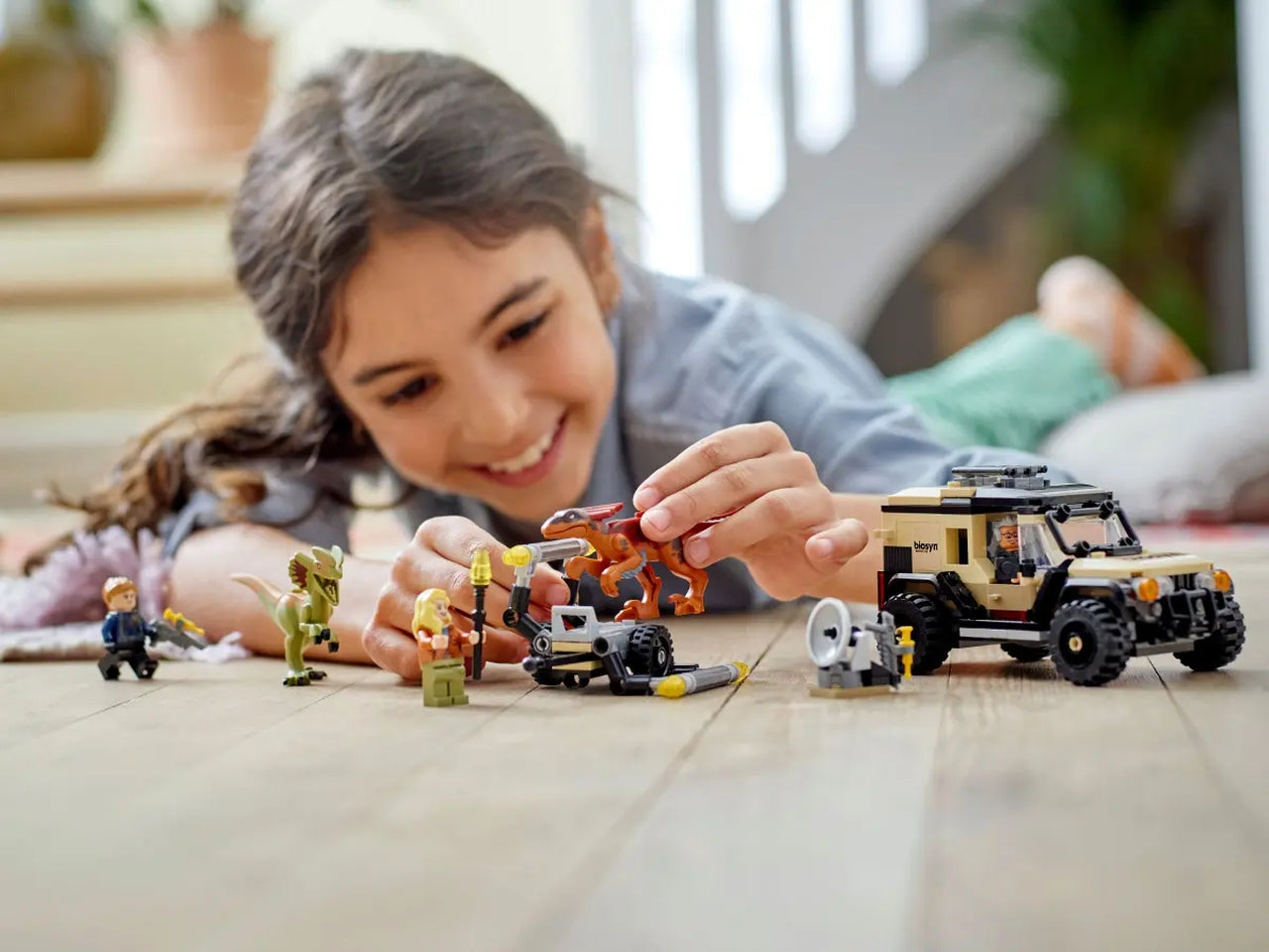 Lego trasporto del piroraptor e del dilofosauro.