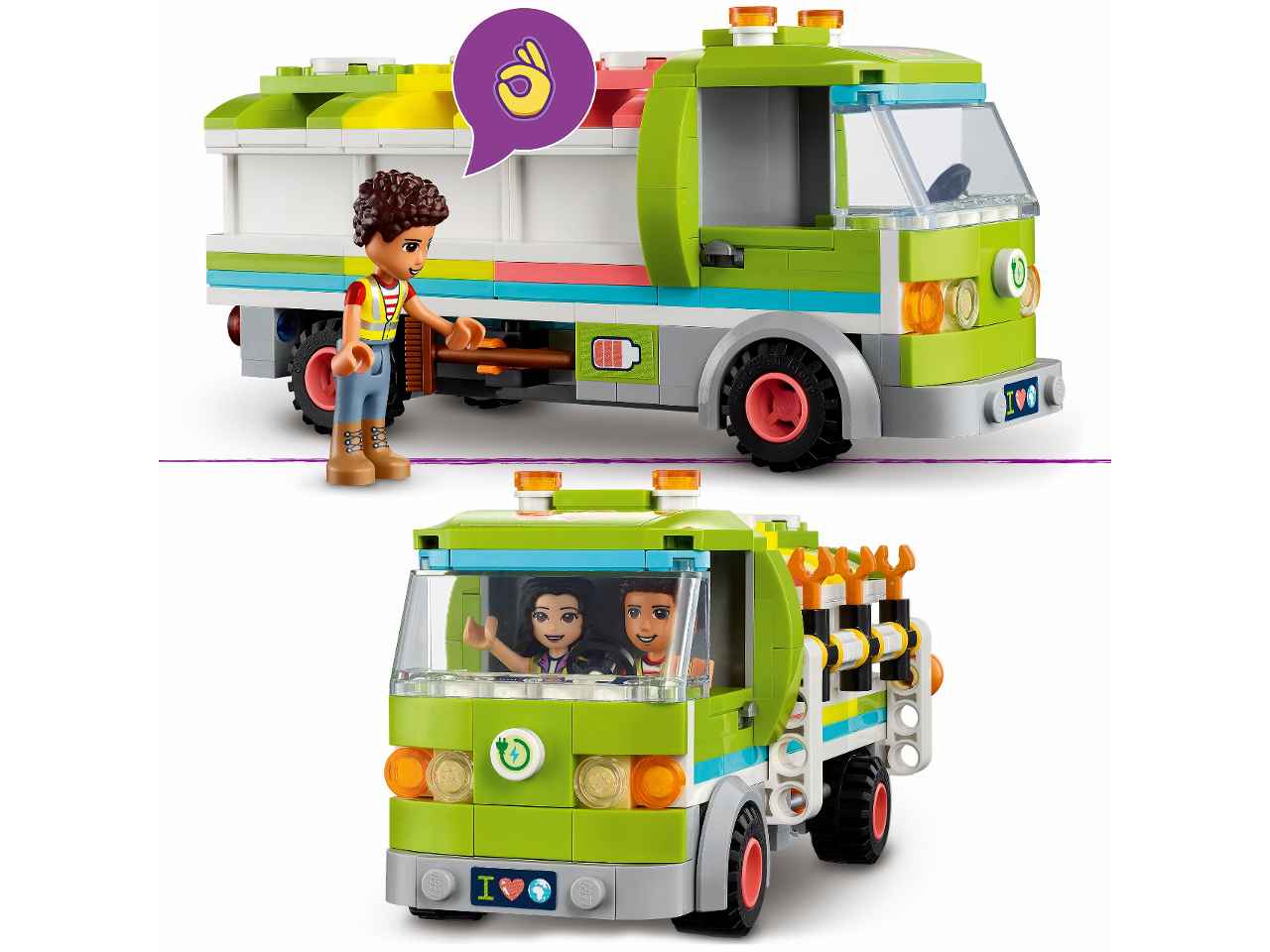 Lego friends camion riciclaggio rifiuti 41712