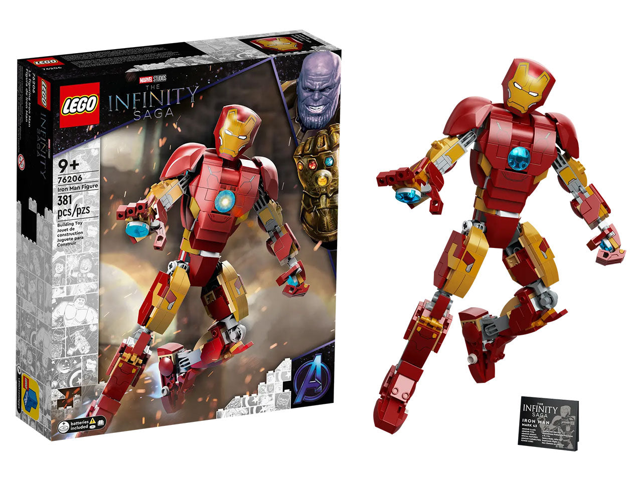 Lego personaggio di iron man.