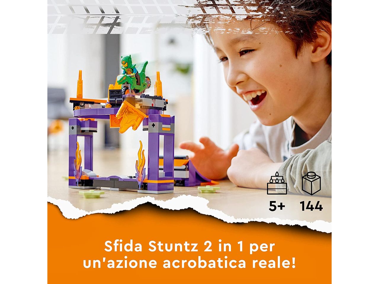 Lego city stuntz sfida acrobatica: schiacciata sulla rampa