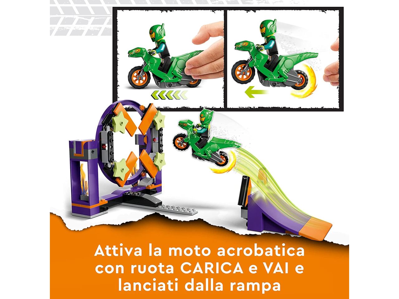 Lego city stuntz sfida acrobatica: schiacciata sulla rampa
