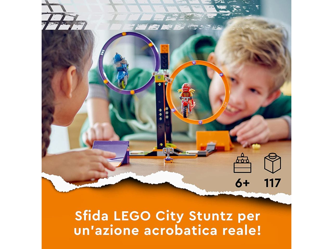 Lego city stuntz sfida acrobatica: anelli rotanti