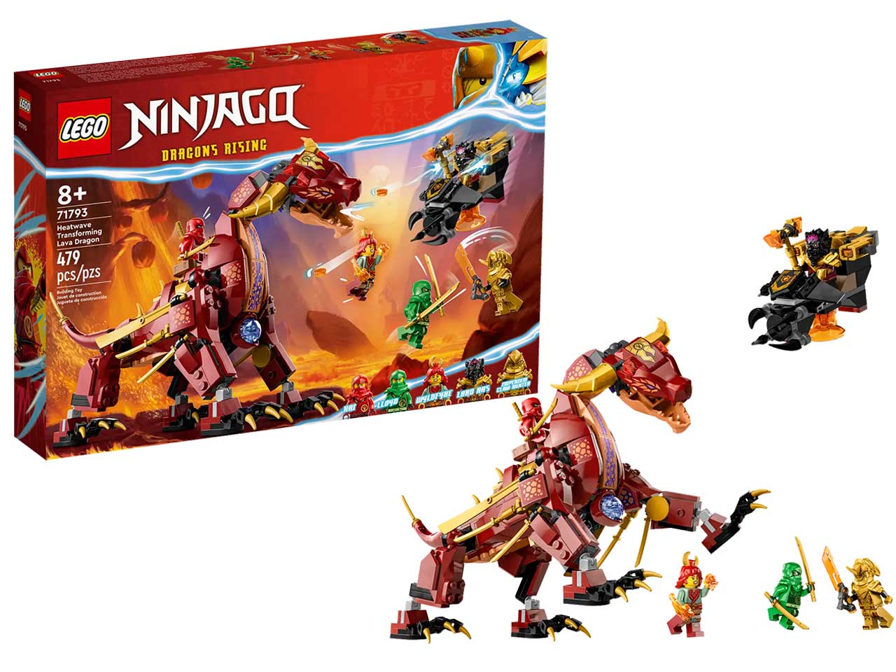 Lego Ninjago Dragone di Lava Transformer Heatwave 71793
