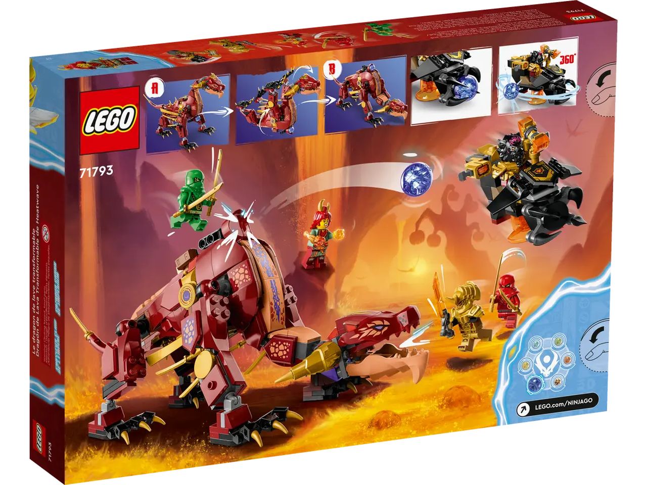 Lego Ninjago Dragone di Lava Transformer Heatwave 71793