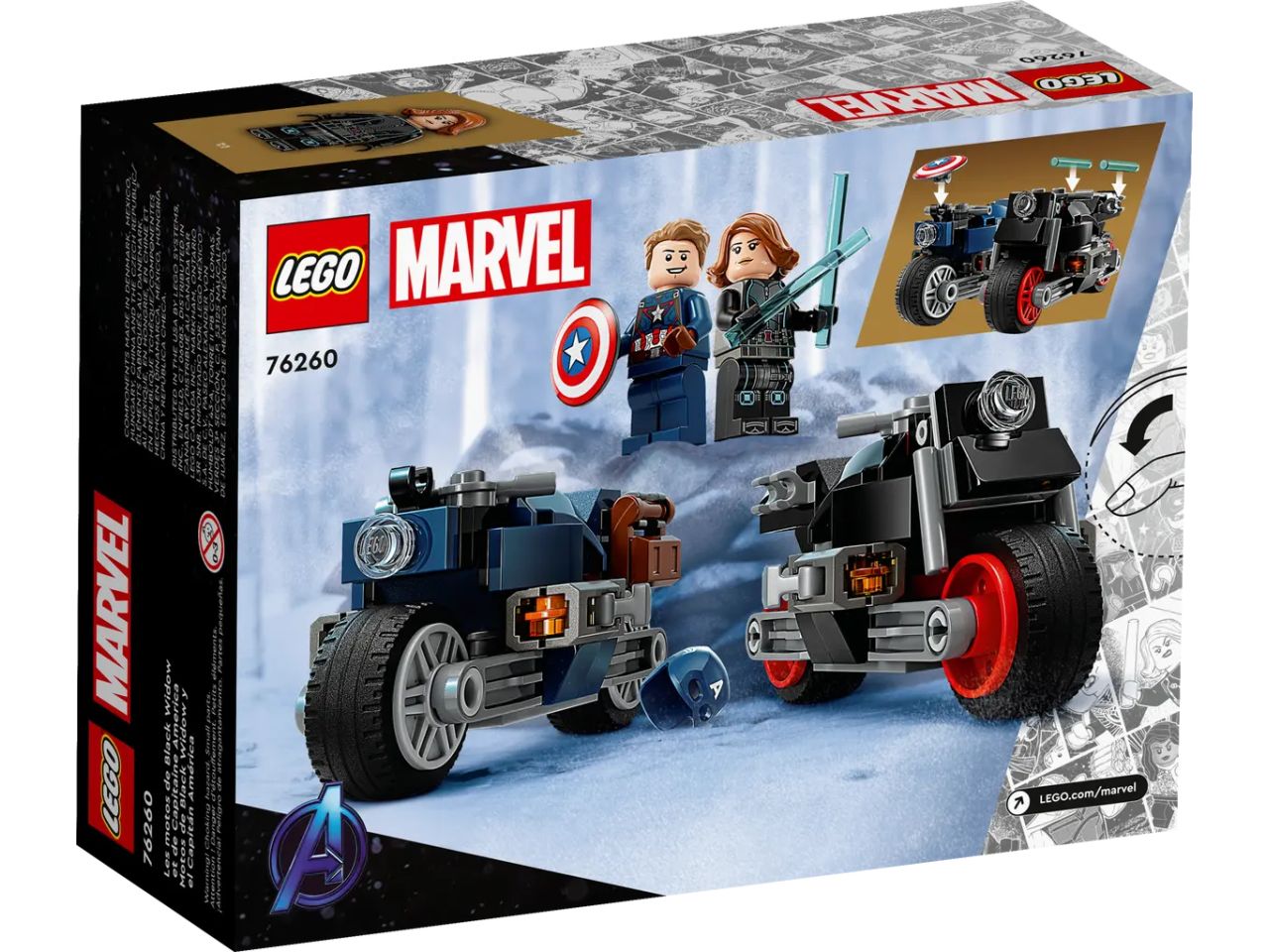 Lego Marvel Motociclette di Black Widow e Captain America 76260