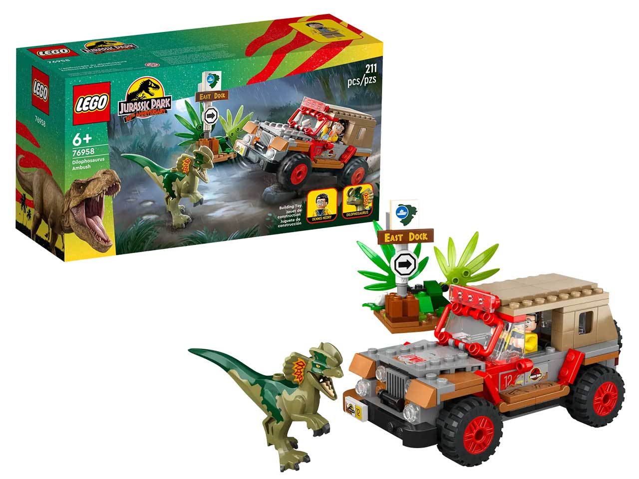 Lego Jurassic Park LAgguato del Dilofosauro 76958
