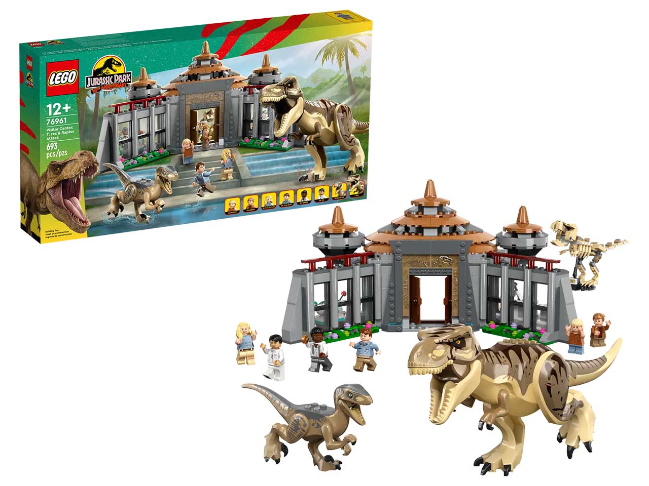 Lego jurassic world centro visitatori: lattacco del t. rex e del raptor