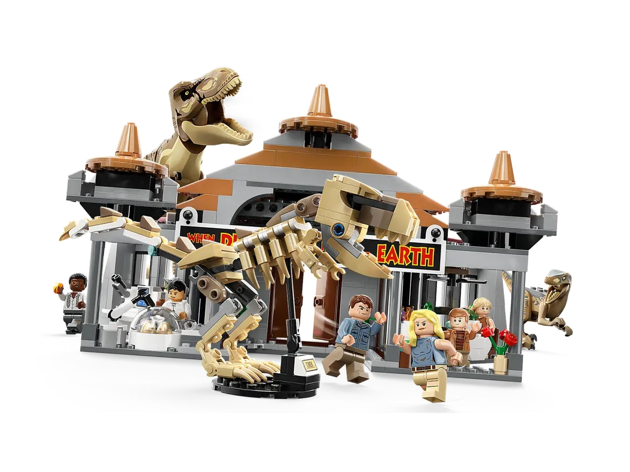 Lego jurassic world centro visitatori: lattacco del t. rex e del raptor