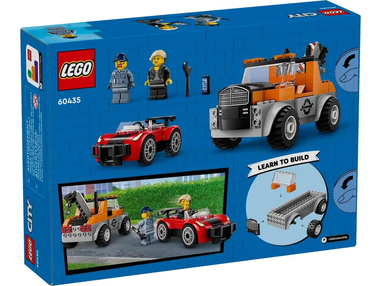 Lego City Great Vehicles Autogrù e officina auto sportive, set di costruzioni in scatola da 101 pezzi, per bambino 4+ anni 60435