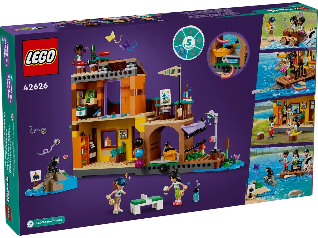 Lego Friends Campo Avventura Sport Acquatici, set costruzioni in scatola da 628 pezzi, per bambini 7+ anni 42626