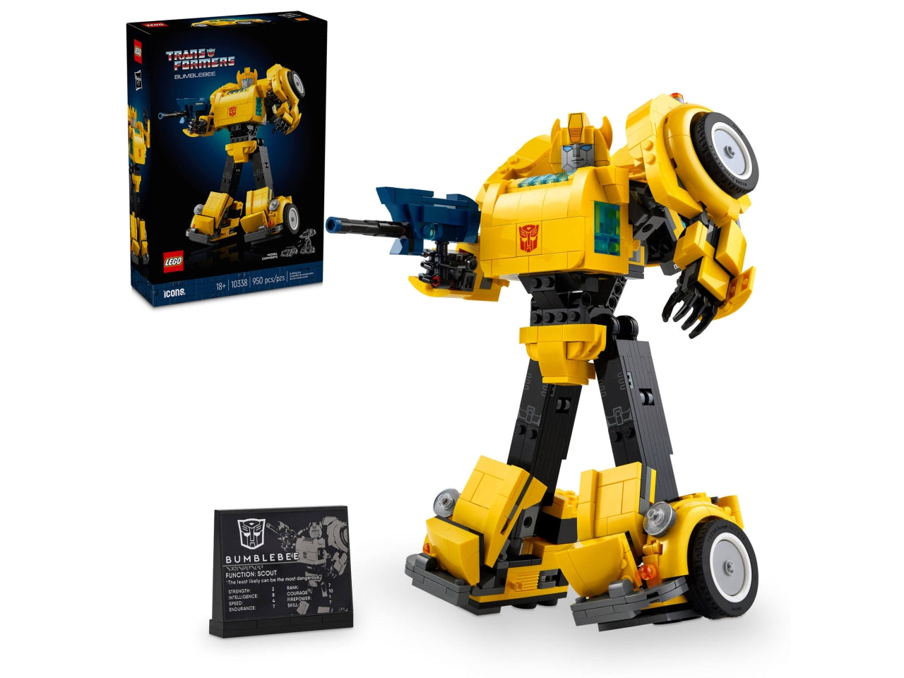 LEGO Icons - Set costruibile di action figure di robot Transformers per adulti: progetto di costruzione di Bumblebee Transformers LEGO Icons collezionabile per gli appassionati dello sci-fi 10338