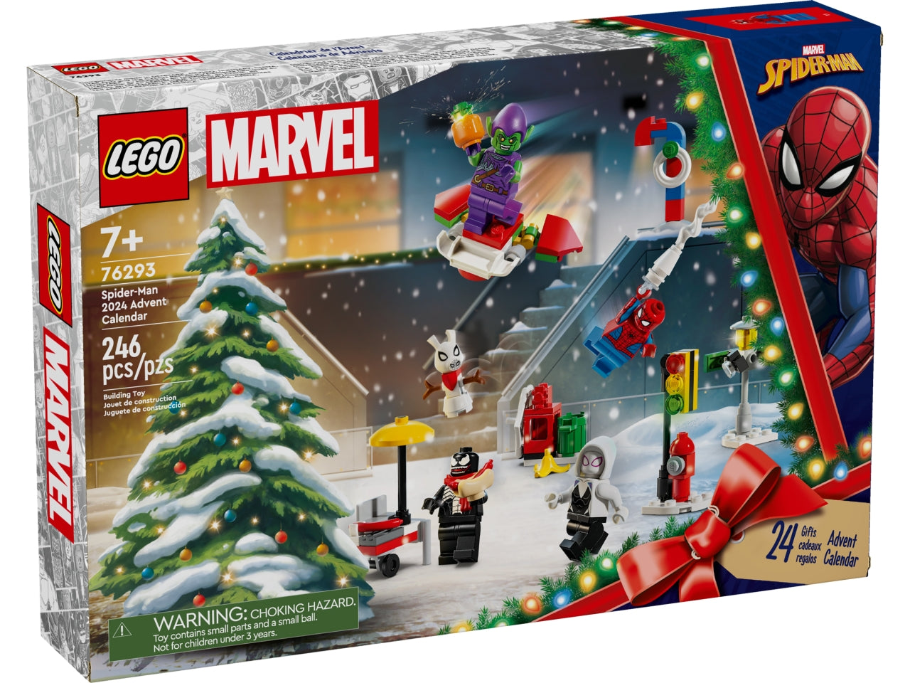 LEGO Marvel - Calendario dellAvvento per bambini con sorprese supereroiche: Calendario dellAvvento 2024 Spider-Man con 24 sorprese giornaliere per i bambini e le bambine dai 7 anni in su 76293