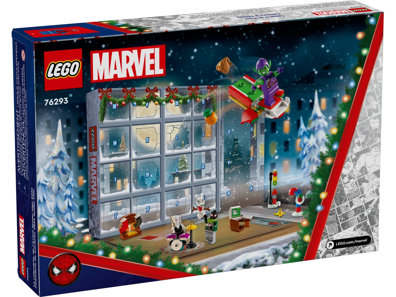 LEGO Marvel - Calendario dellAvvento per bambini con sorprese supereroiche: Calendario dellAvvento 2024 Spider-Man con 24 sorprese giornaliere per i bambini e le bambine dai 7 anni in su 76293
