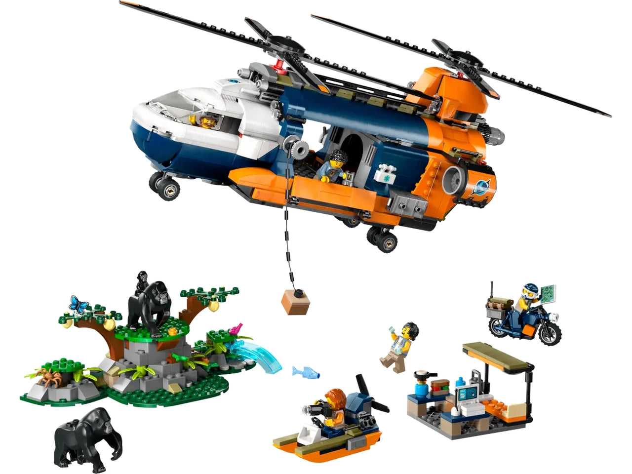Lego City Exploration Elicottero dellesploratore della giungla, set di costruzioni in scatola da 881 pezzi, per ragazzo 8+ anni 60437