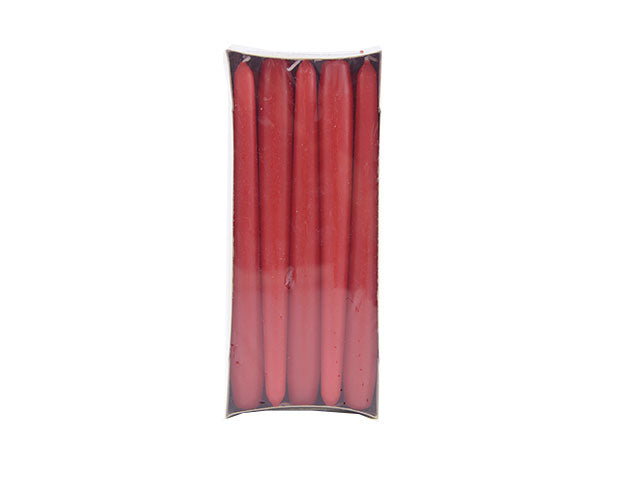 Candela stelo 21cm 10 pezzi rosso 210/21