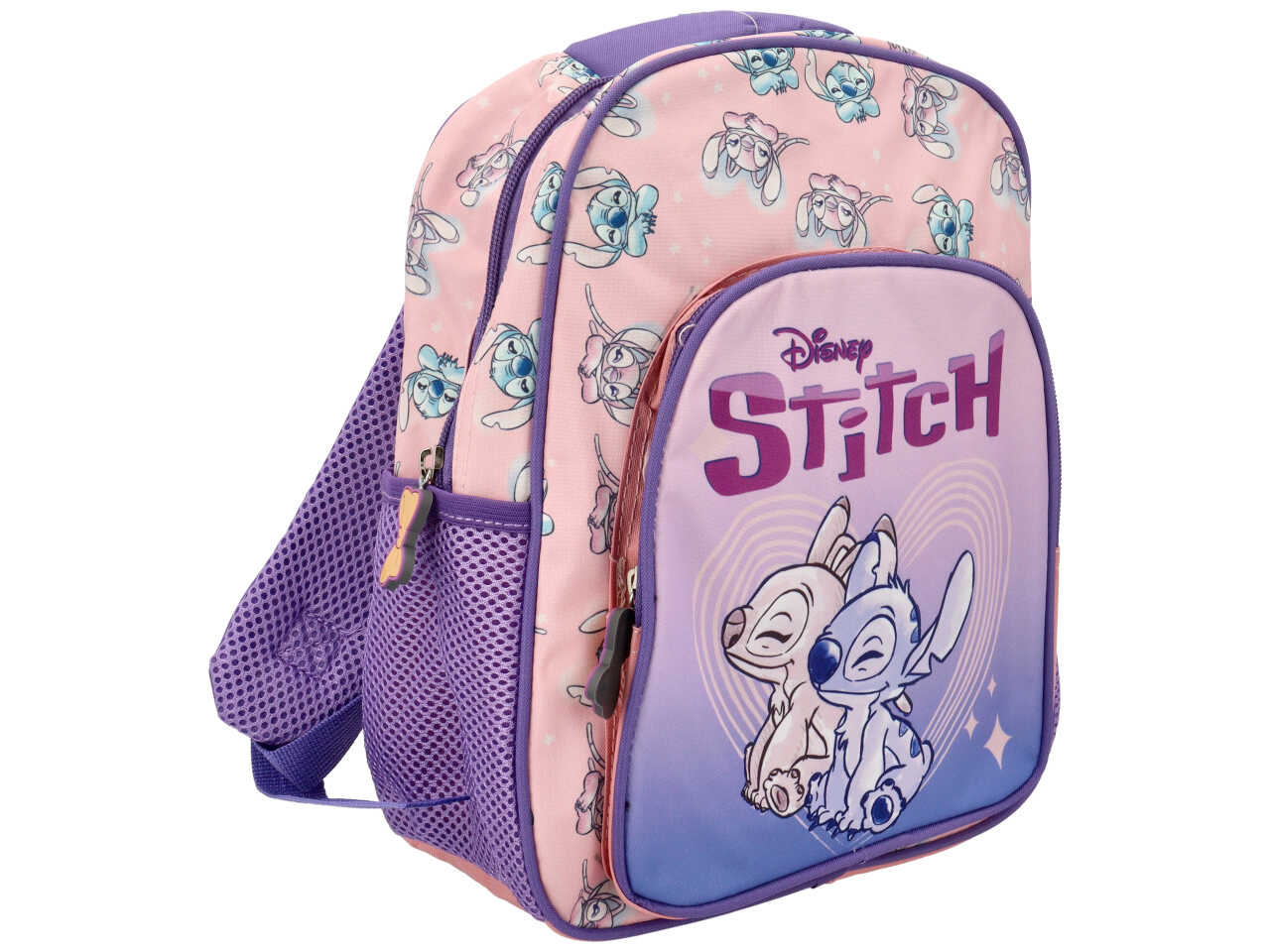 Zaino asilo Stitch per bambina in tessuto lilla 24x30x10 cm - MC Group
