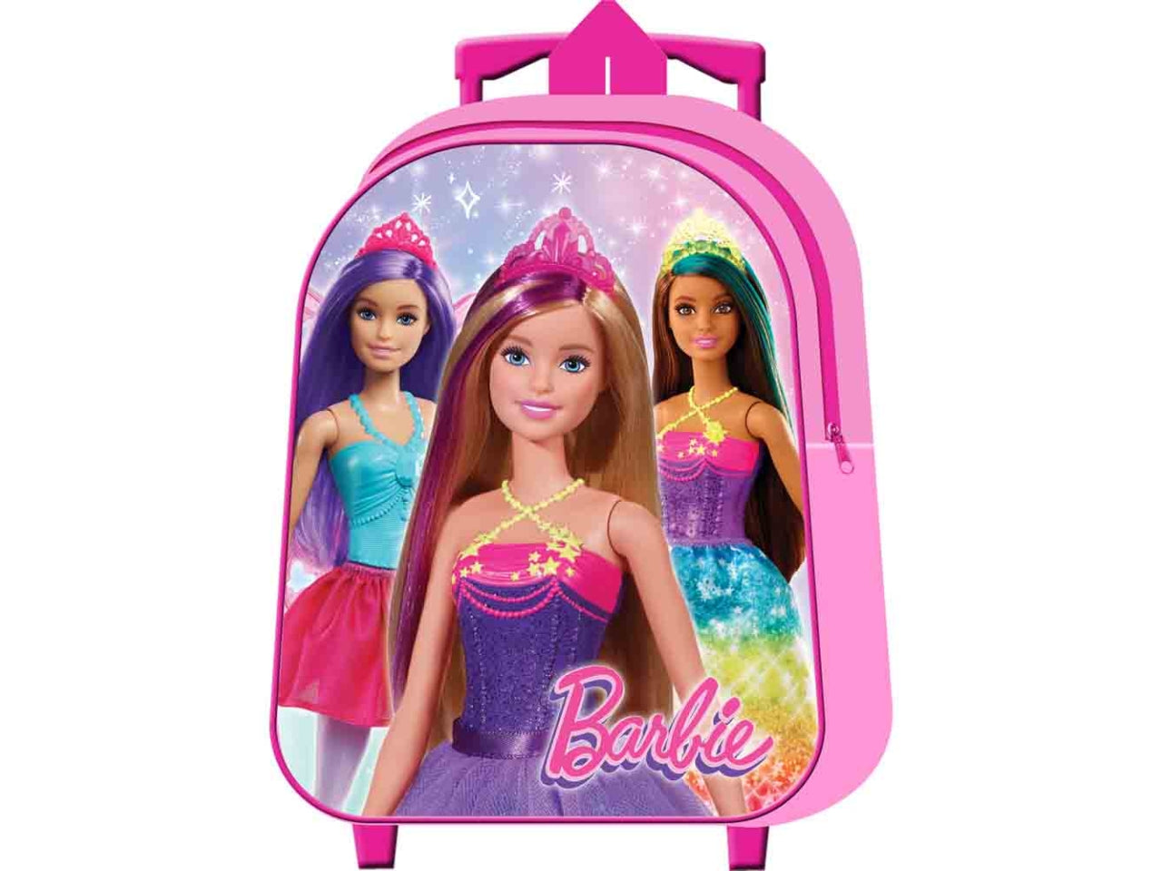 Trolley asilo Barbie per bambina in tessuto rosa 28x22x10 cm - Dimagraf