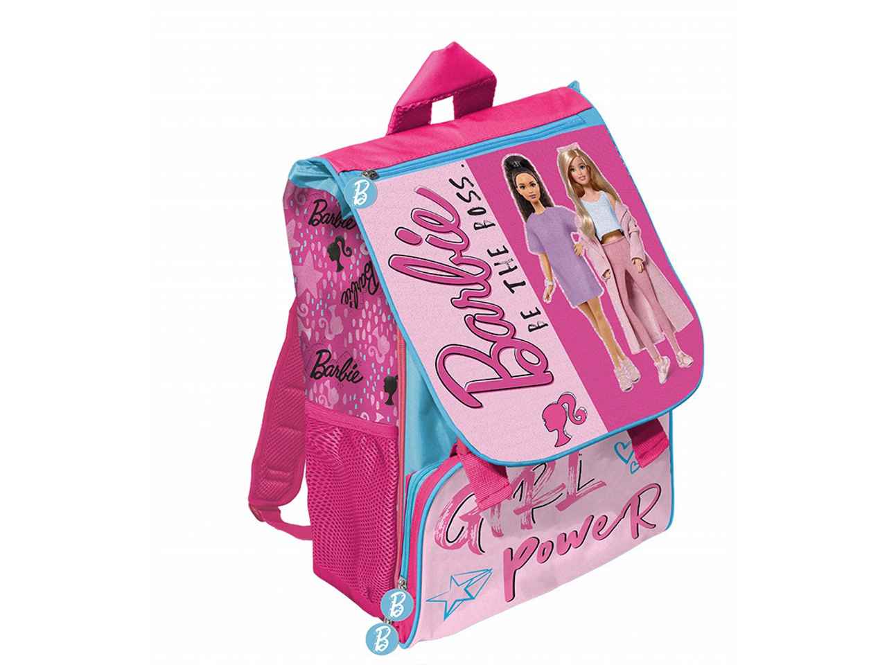 Zaino per la scuola barbie rosa in tessuto 40x29x12cm 700 g - 1 zaino