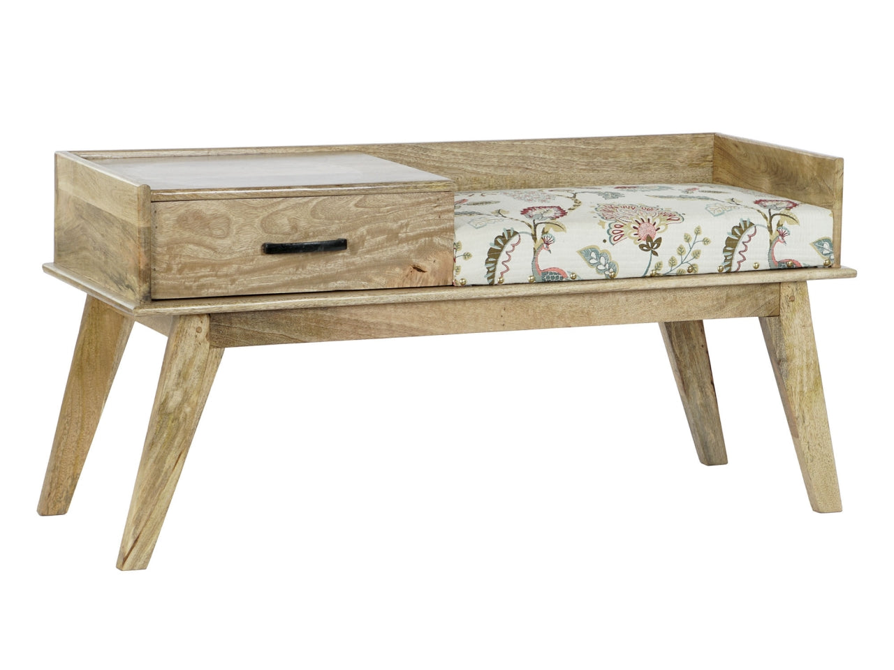 Cassapanca cotone e mango misura 114x40,6x53cm con 1 cassetto