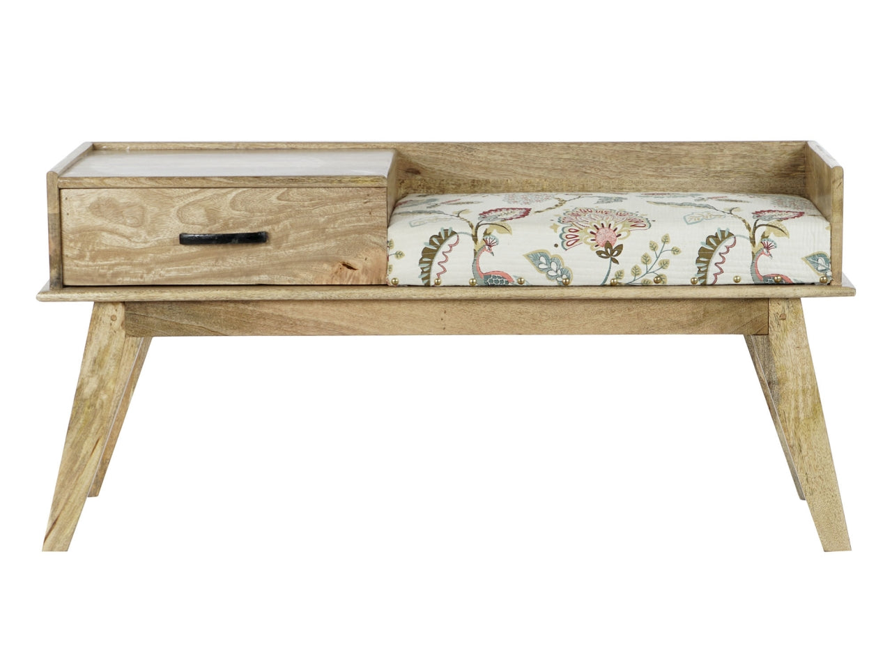 Cassapanca cotone e mango misura 114x40,6x53cm con 1 cassetto