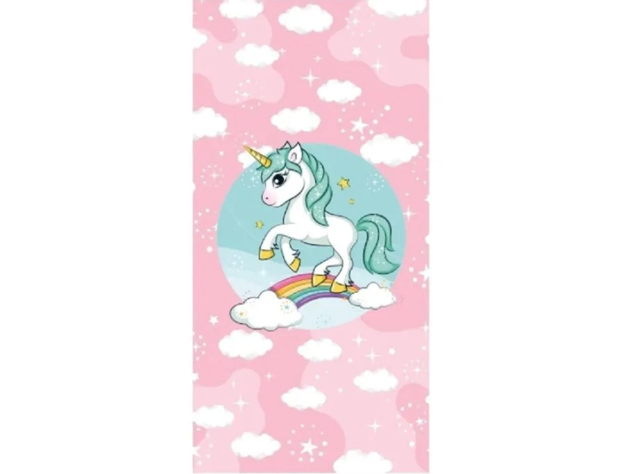 Unicorno telo mare in microfibra misure 70x140cm 270gr $