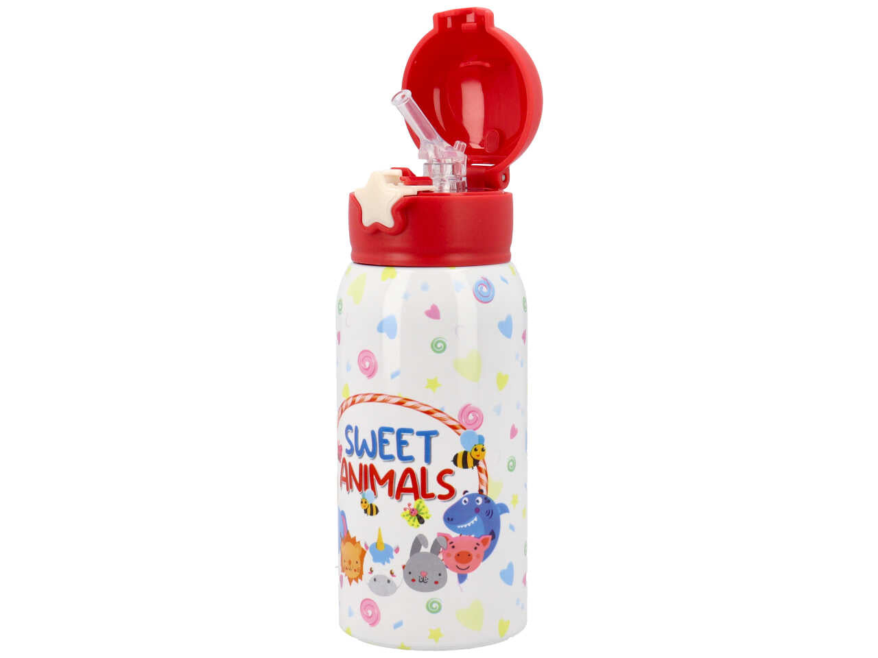 Sweet animals borraccia termica con cannuccia da 500ml