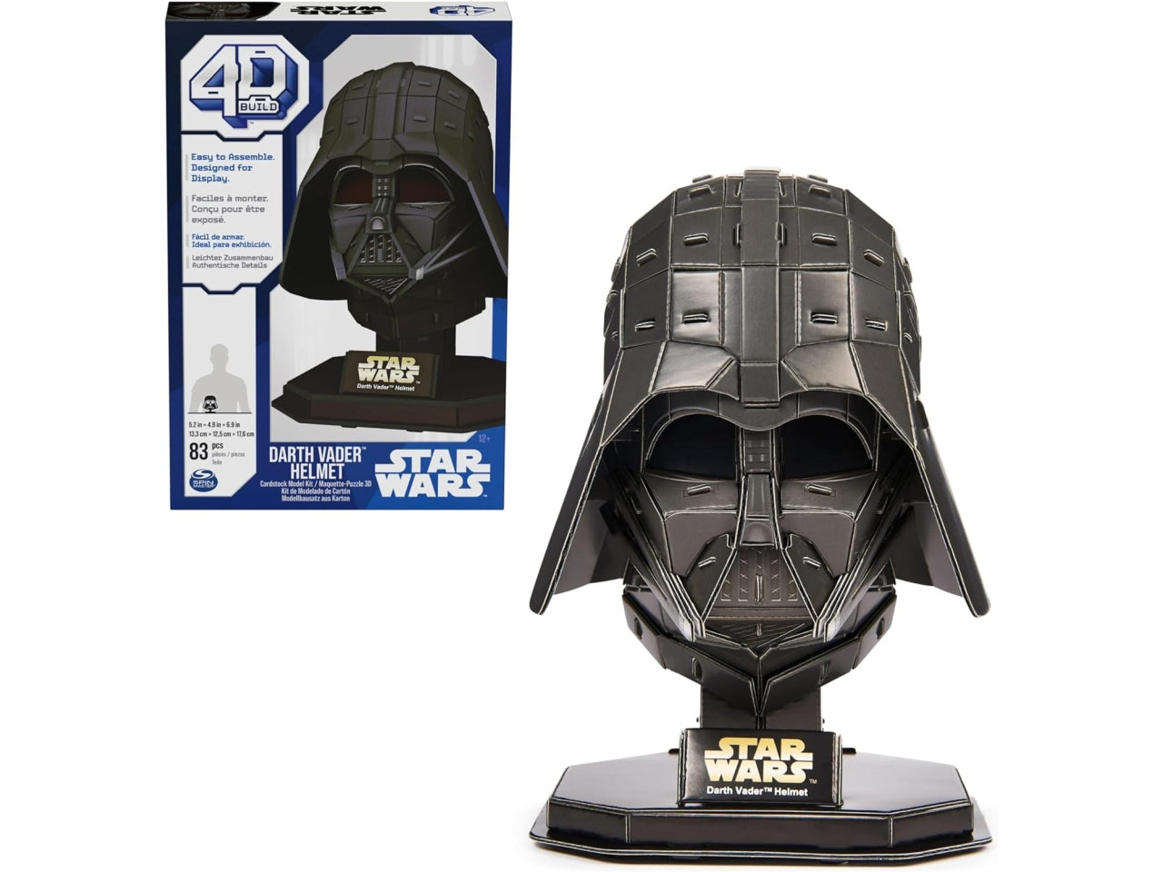 Puzzle 4D Build Darth Vader maschera Star Wars, kit di modellismo da 83 pezzi per ragazzi e adulti, 12+ anni - Spin Master