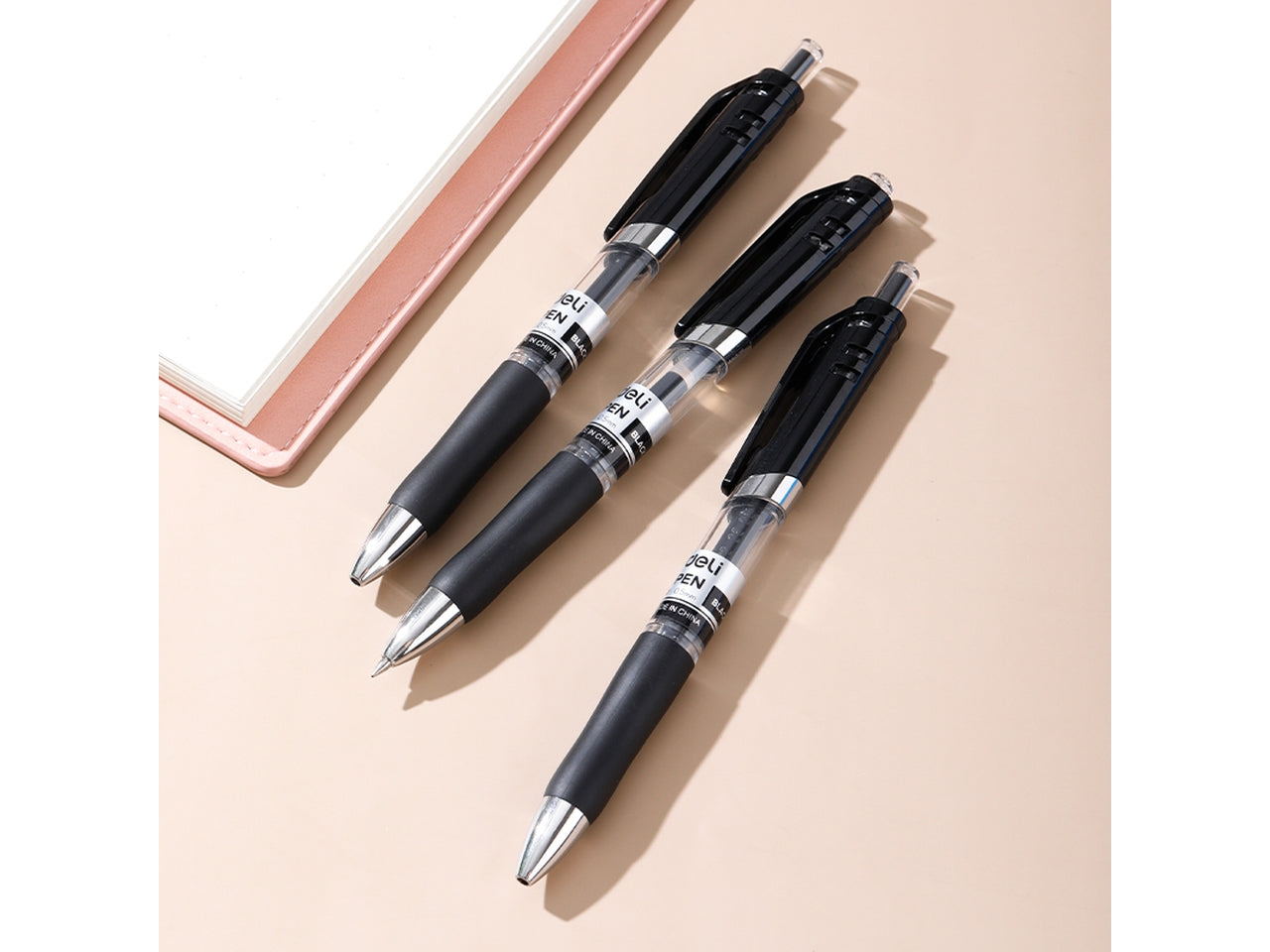 Penna gel deli nera a scatto - confezione da 12 penne