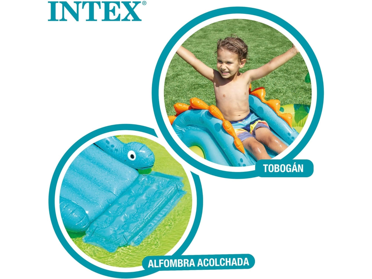 Piscina gonfiabile dinosauri multicolor in vinile 191x152x58 cm - Intex