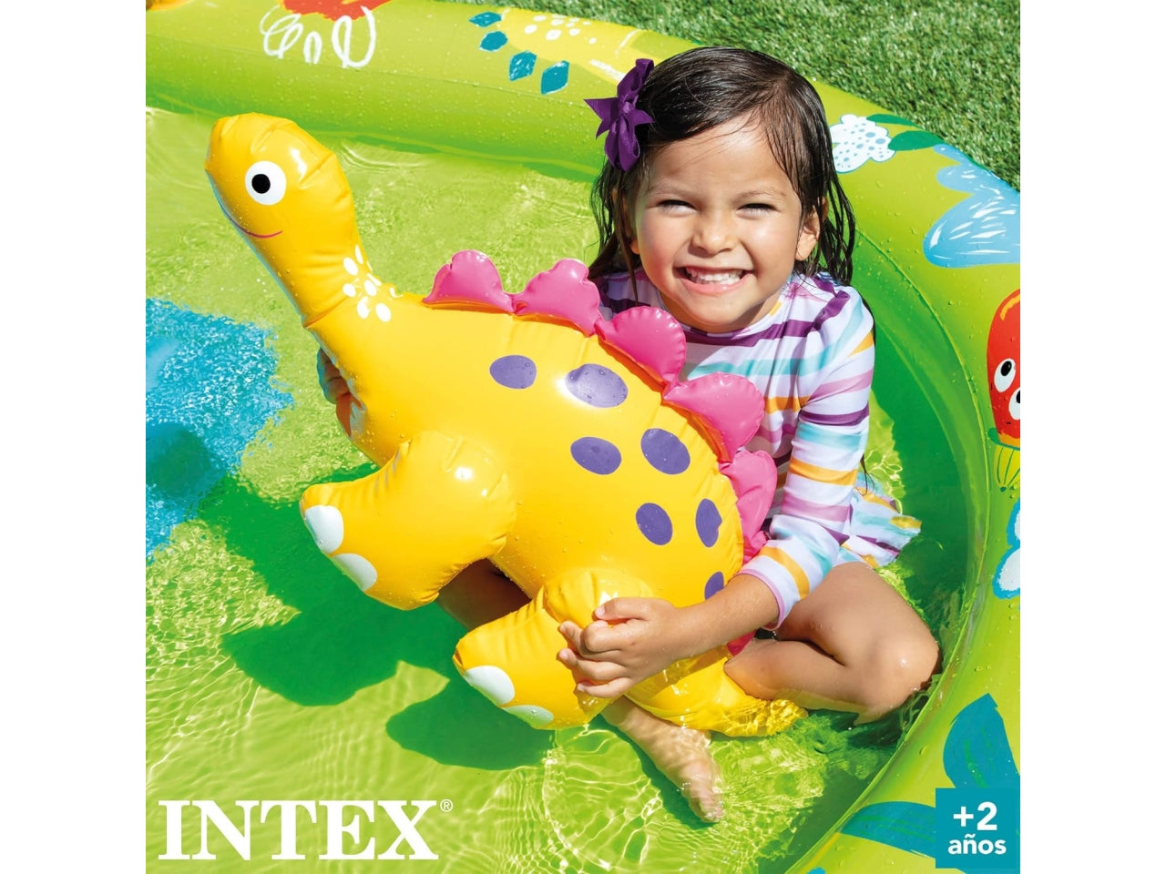 Piscina gonfiabile dinosauri multicolor in vinile 191x152x58 cm - Intex